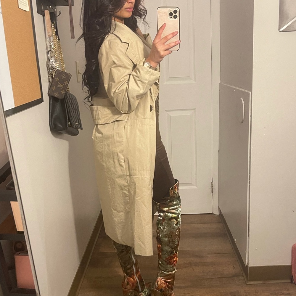 Beige trench coat